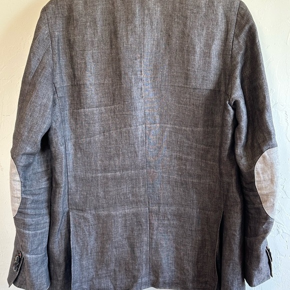 Angelico Franceschini 100% Linen Distressed Gray Blazer Sz 40R or M - Picture 7 of 16